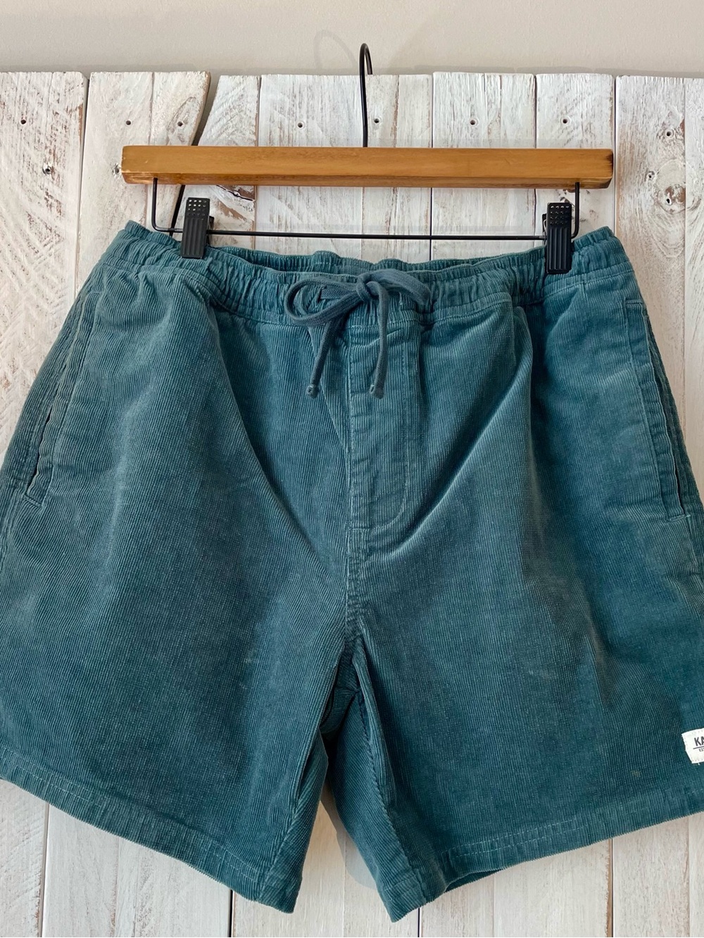 Katin Cord Local Short - Corduroy Teal Elastic Waist Shorts – Medium